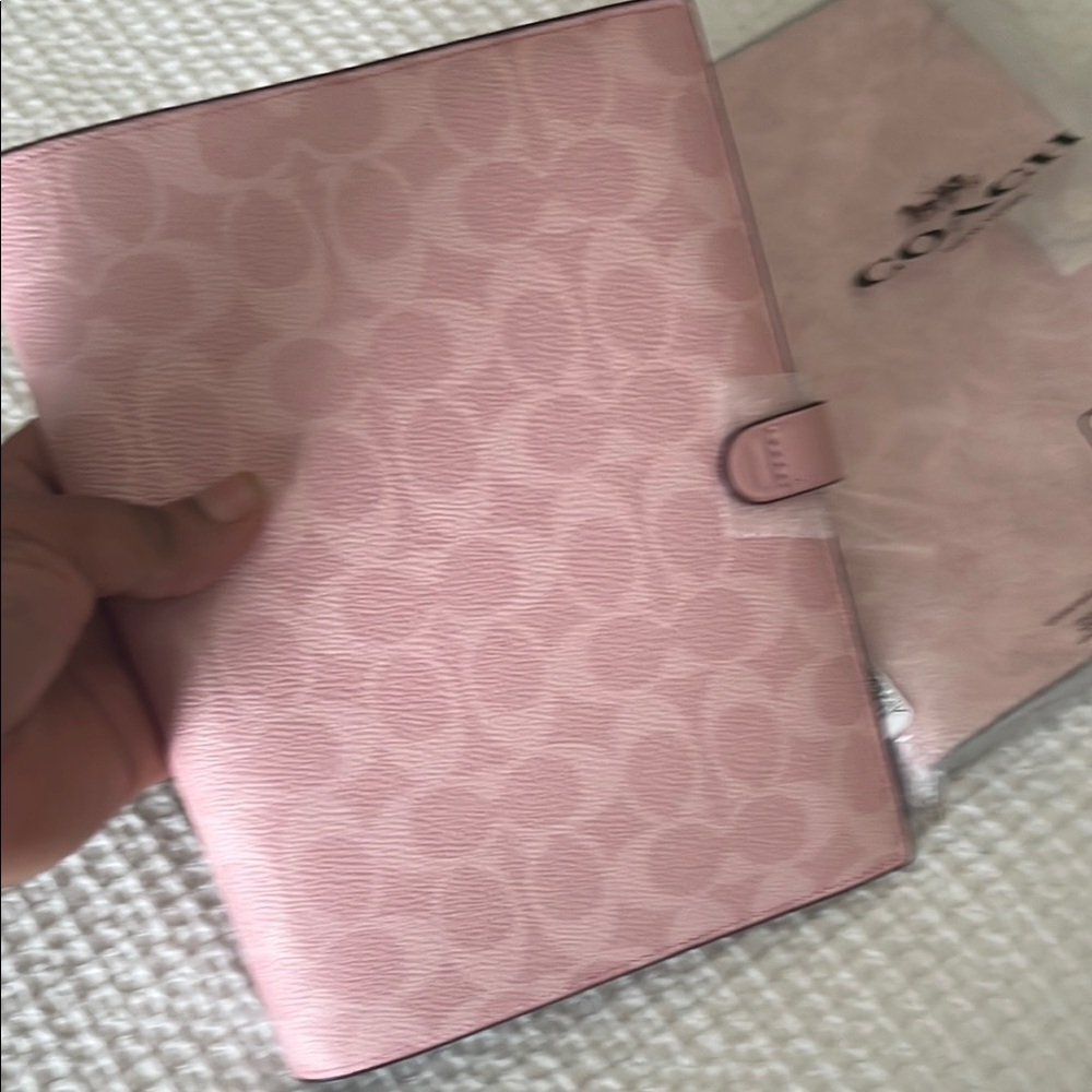 Coach Pink Signature Notebook Cover